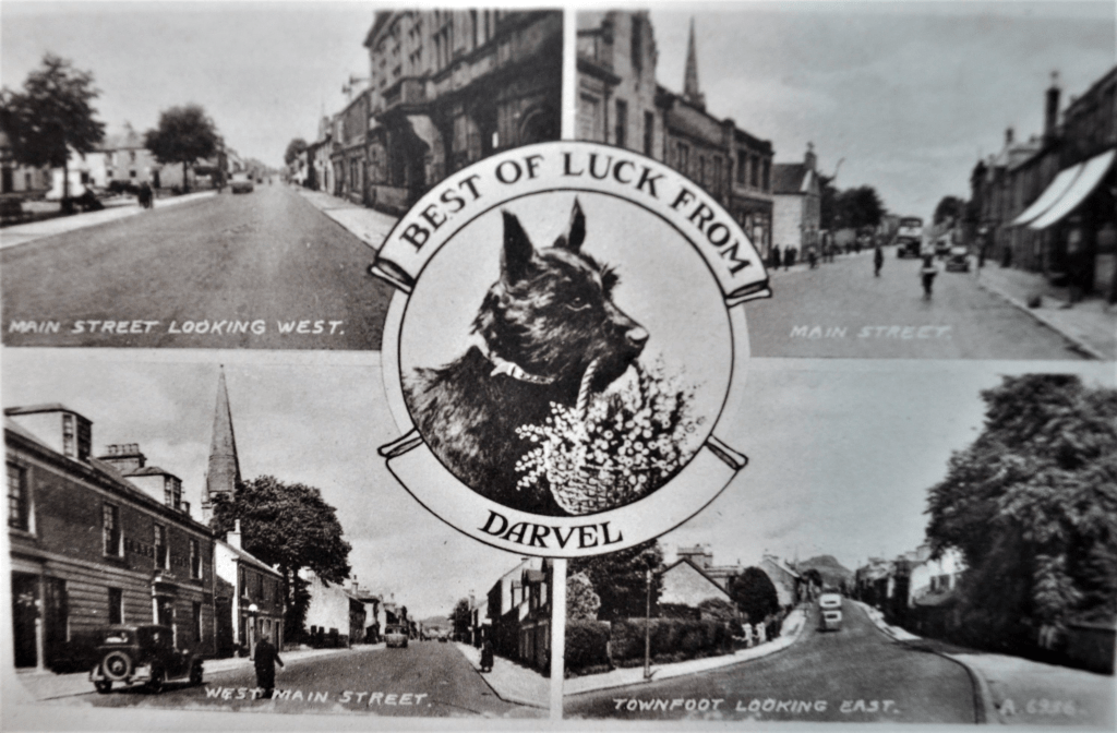 A multi-view postcard with scenes of Main Street, West Main Street and Townfoot. Date unknown.