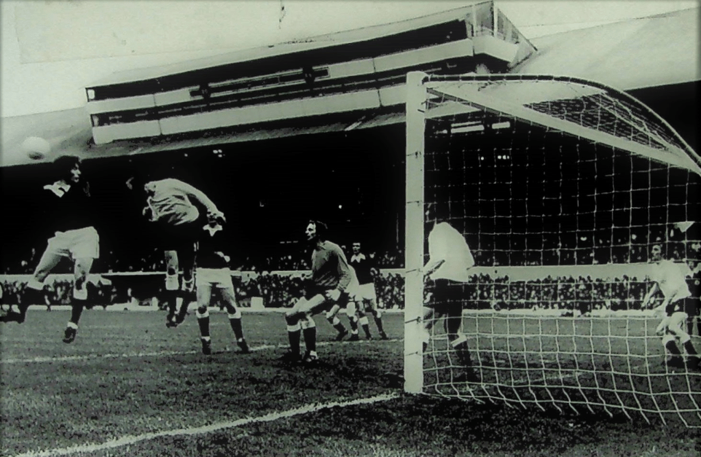 Darvel Juniors threaten the Bo’ness United goal in the 1976 Scottish Junior Cup Final.