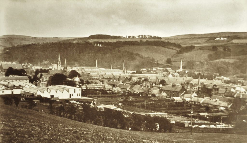 Look at the number of industrial chimneys. Date unknown.